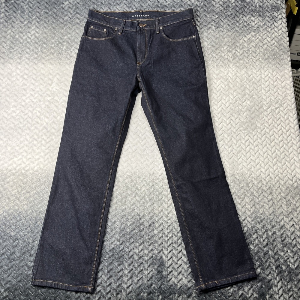Mott & Bow Jeans Mens 32x30 Dark Rinse Indigo Oliver Straight Stretch Denim